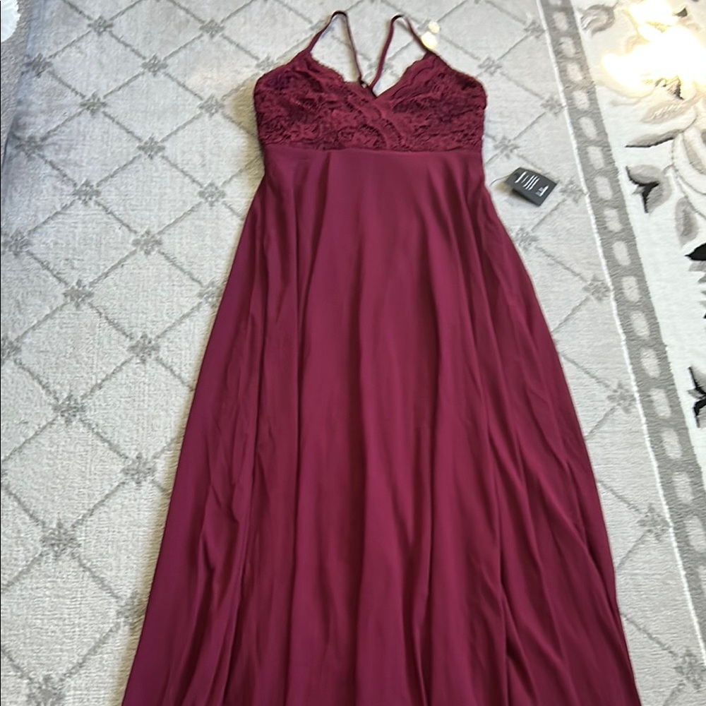 Lulu's Burgundy Madalyn Halter Maxi Dress